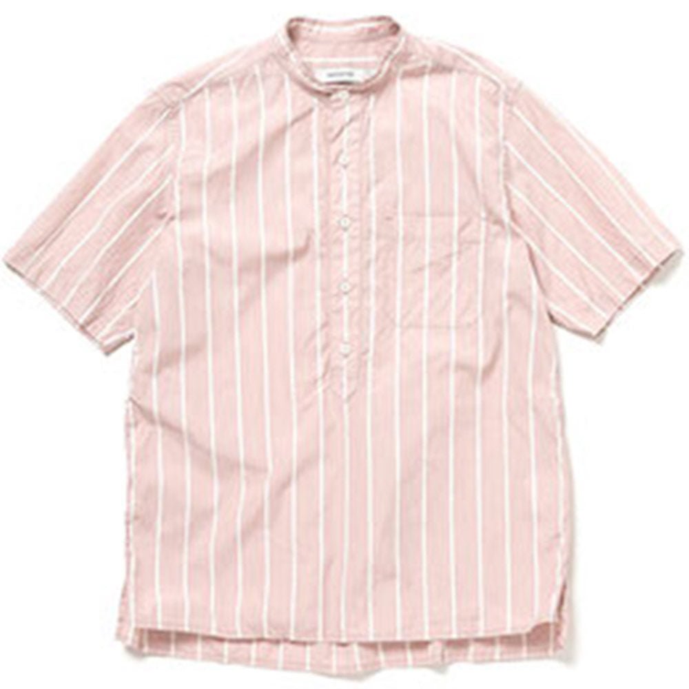dweller-stand-collar-pullover-s-s-shirt-cotton-satin-stripe-pink