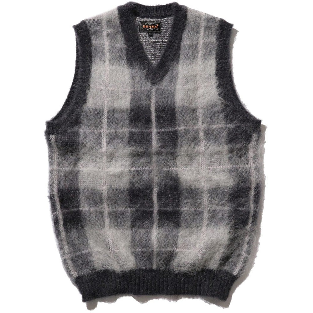 mohair-check-pullover-knit-vest-grey