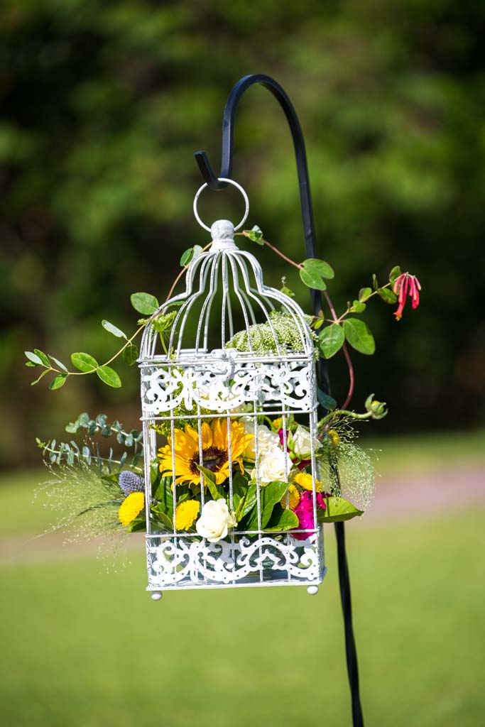 Wedding Flowers | Floral Cage | Sunflowers