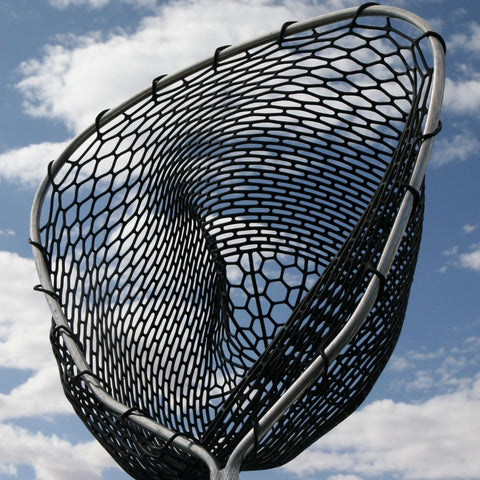 a large hand held fishing net