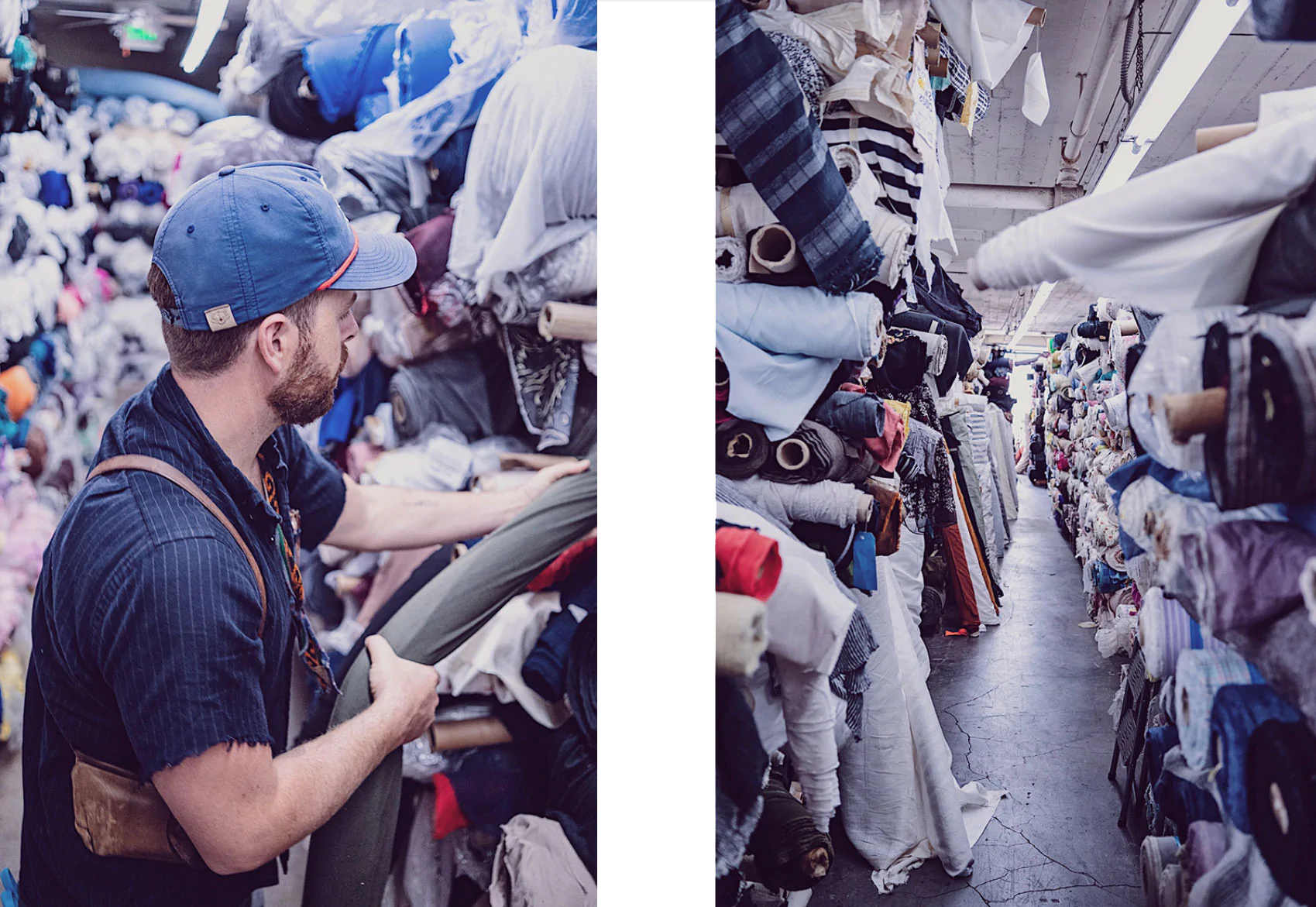 Matthew the founder downtown los angles searching for fabric