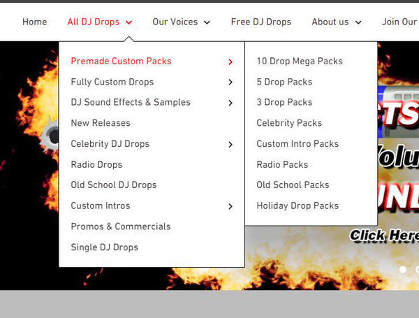 DJ Drops 24/7 Main menu