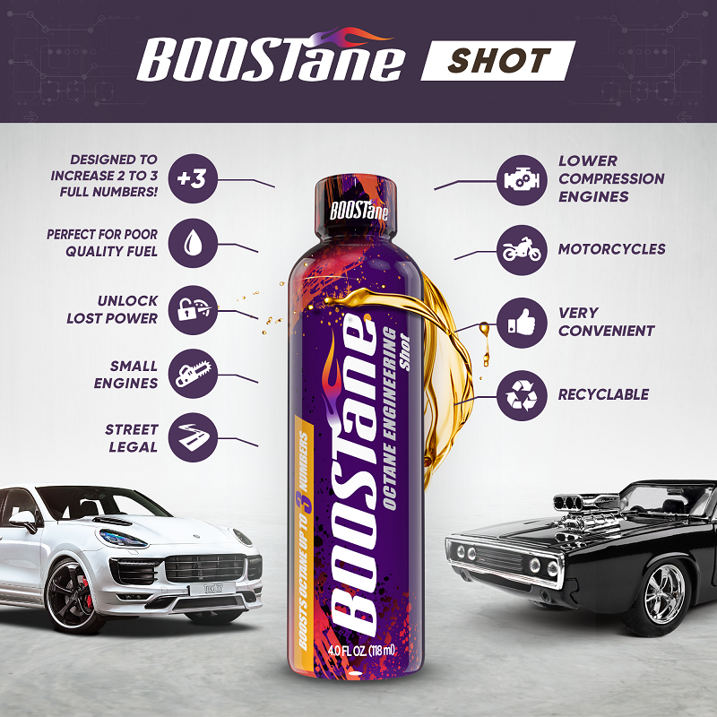 BOOSTane Shot Octane Booster 96 Octane for 16 Gallons (4Ounce Bottle