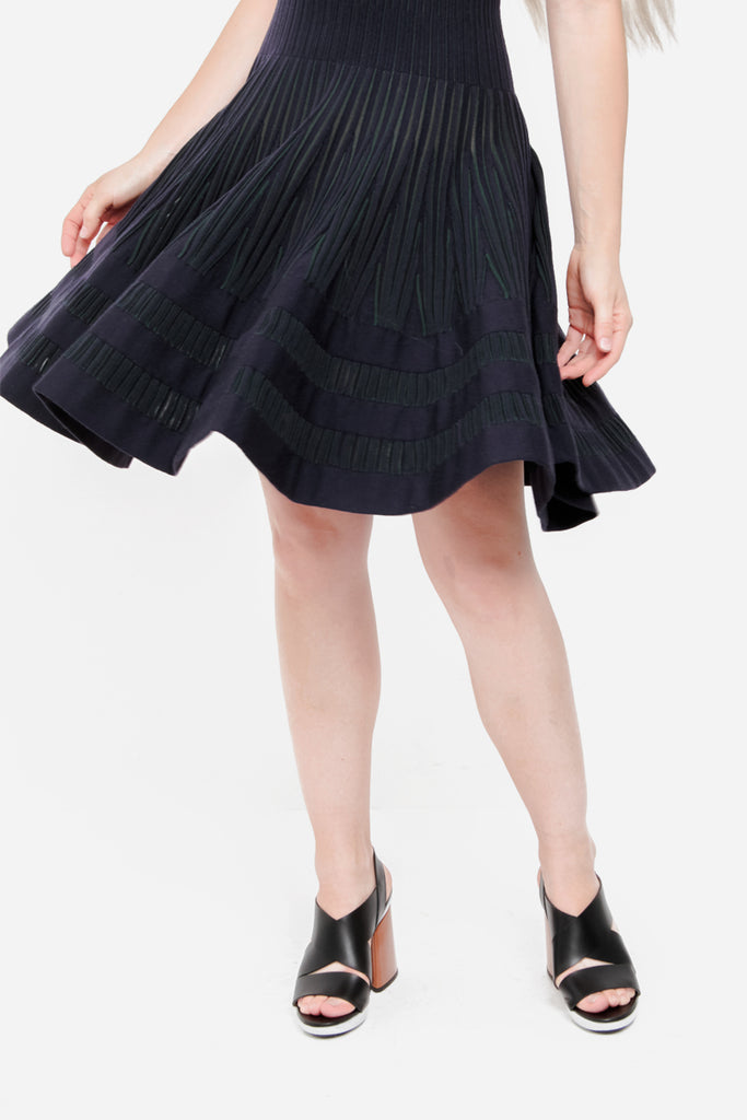 NAVY FIT & FLARE DRESS