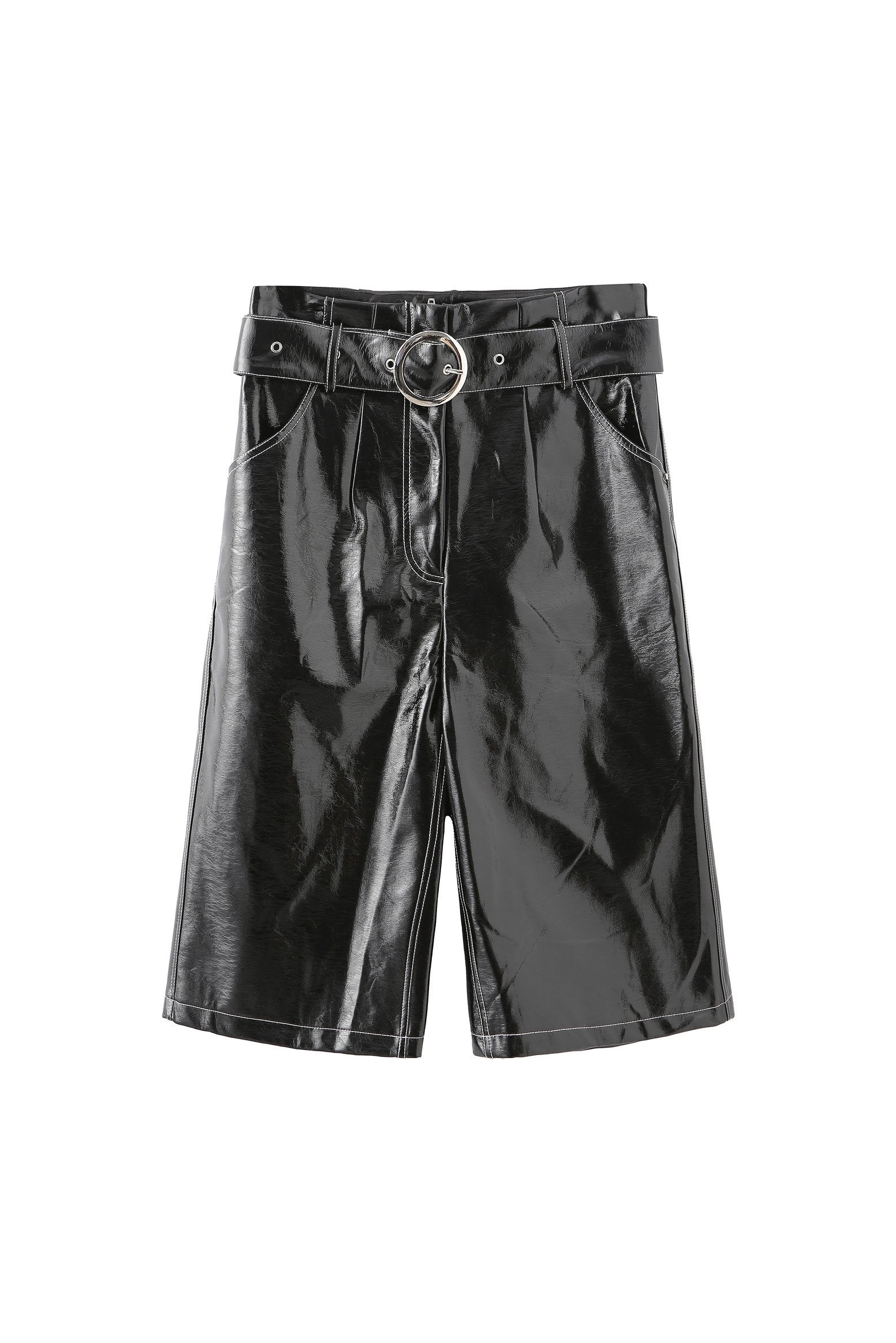 LIZA FAUX PATENT SHORTS