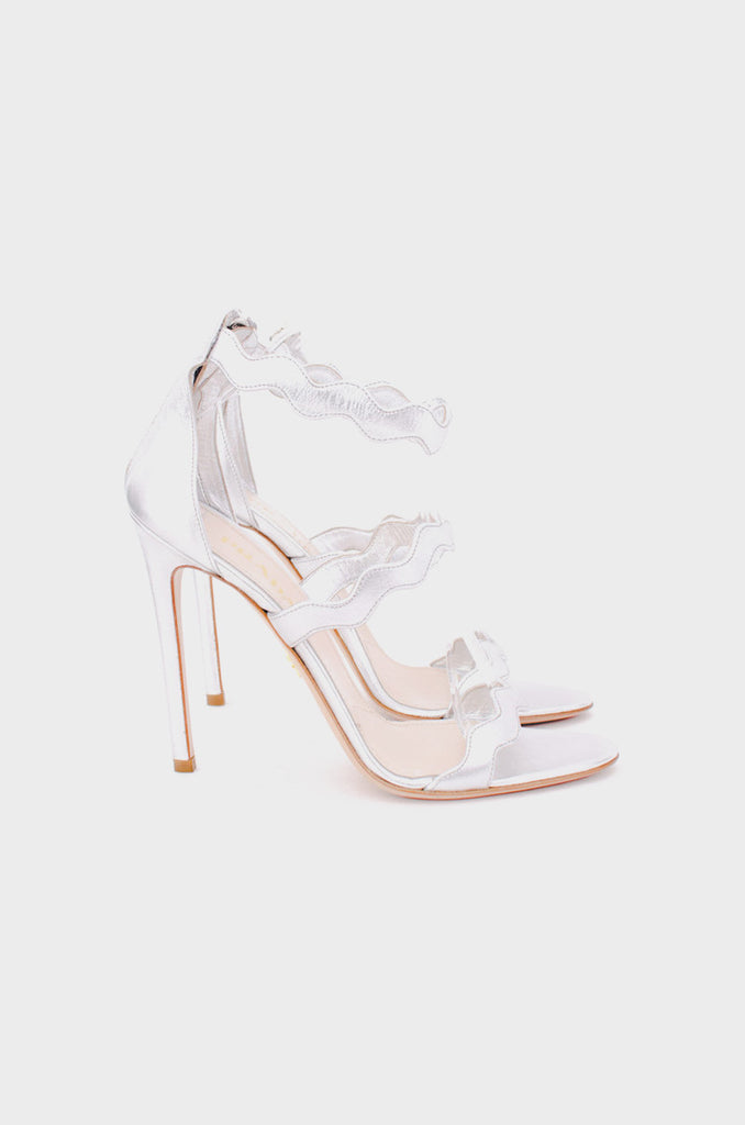 prada scalloped heels gold