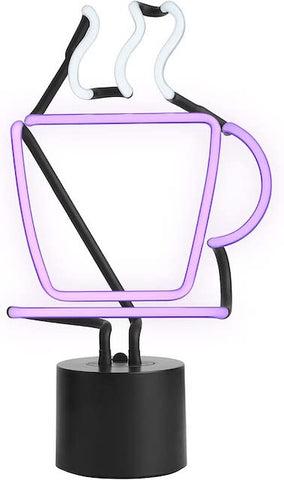 Amped & Co - Coffee Cup Neon Table Light, 14" x 8"