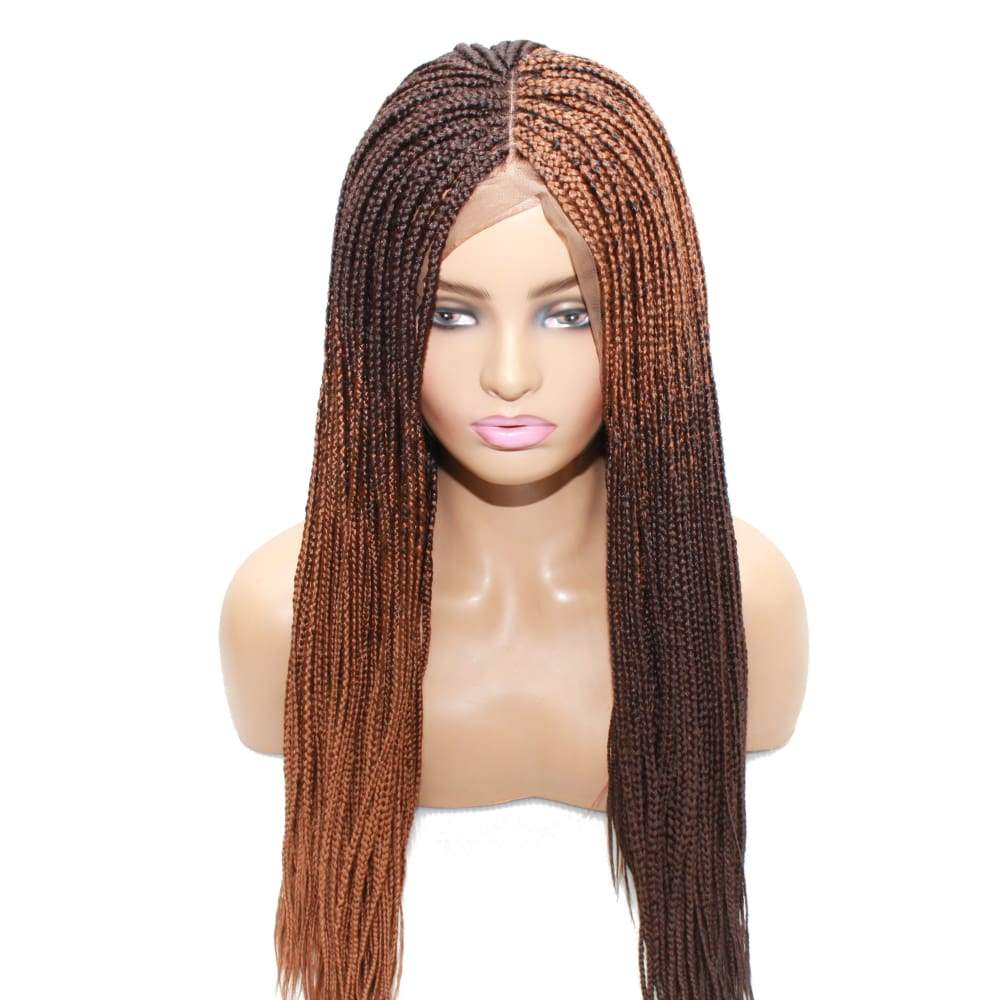 Box Braids Fully Hand Braided Ombre Lace Wig (Blue / Purple) Box