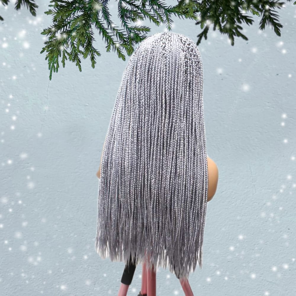 Knotless Box Braids Wig- Grey Knotless Braids $110 QualityHairByLawlar -  Quality Hair By Lawlar