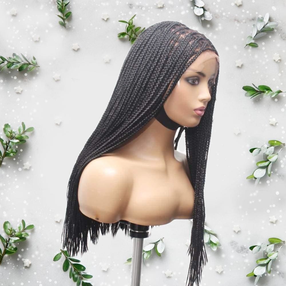 Dark Green Braided Wig, Green Box Braid Wig