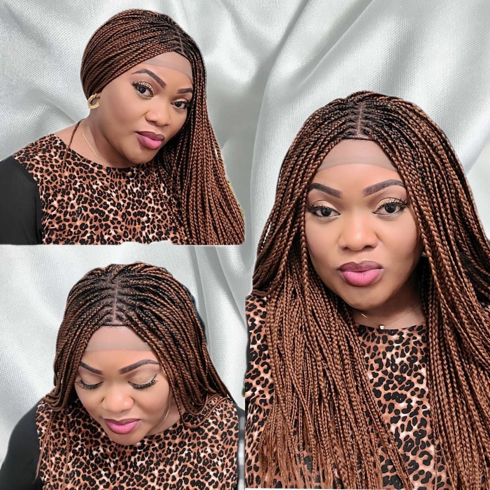 Knotless Braids- Golden Brown Lace Frontal Box Braided Wig Knotless Braids  $120 QualityHairByLawlar - Quality Hair By Lawlar