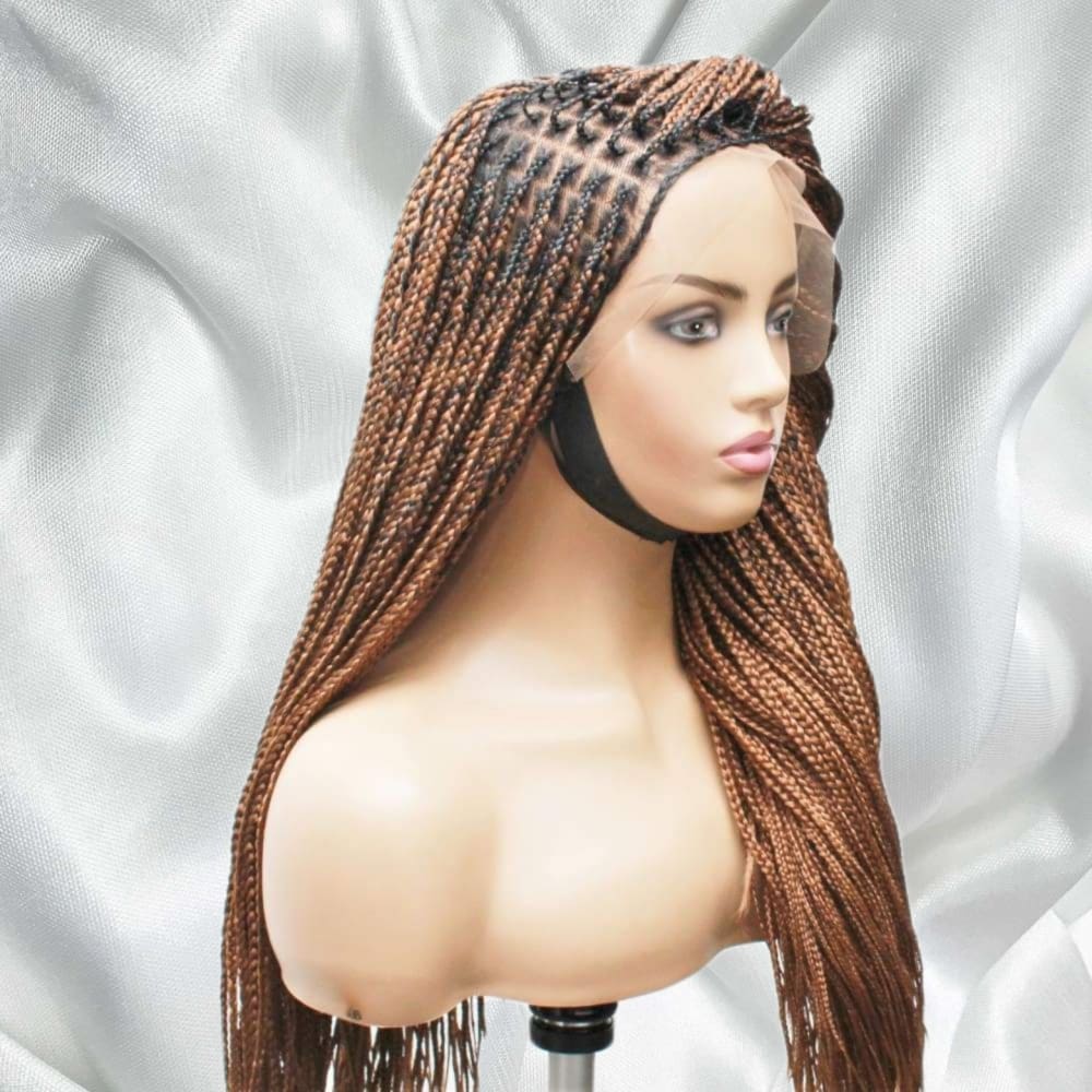 Knotless Braids- Golden Brown Lace Frontal Box Braided Wig