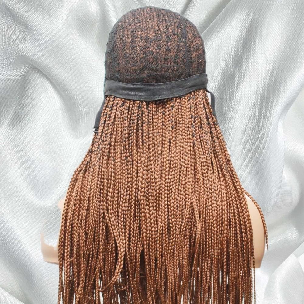 Knotless Braids- Golden Brown Lace Frontal Box Braided Wig