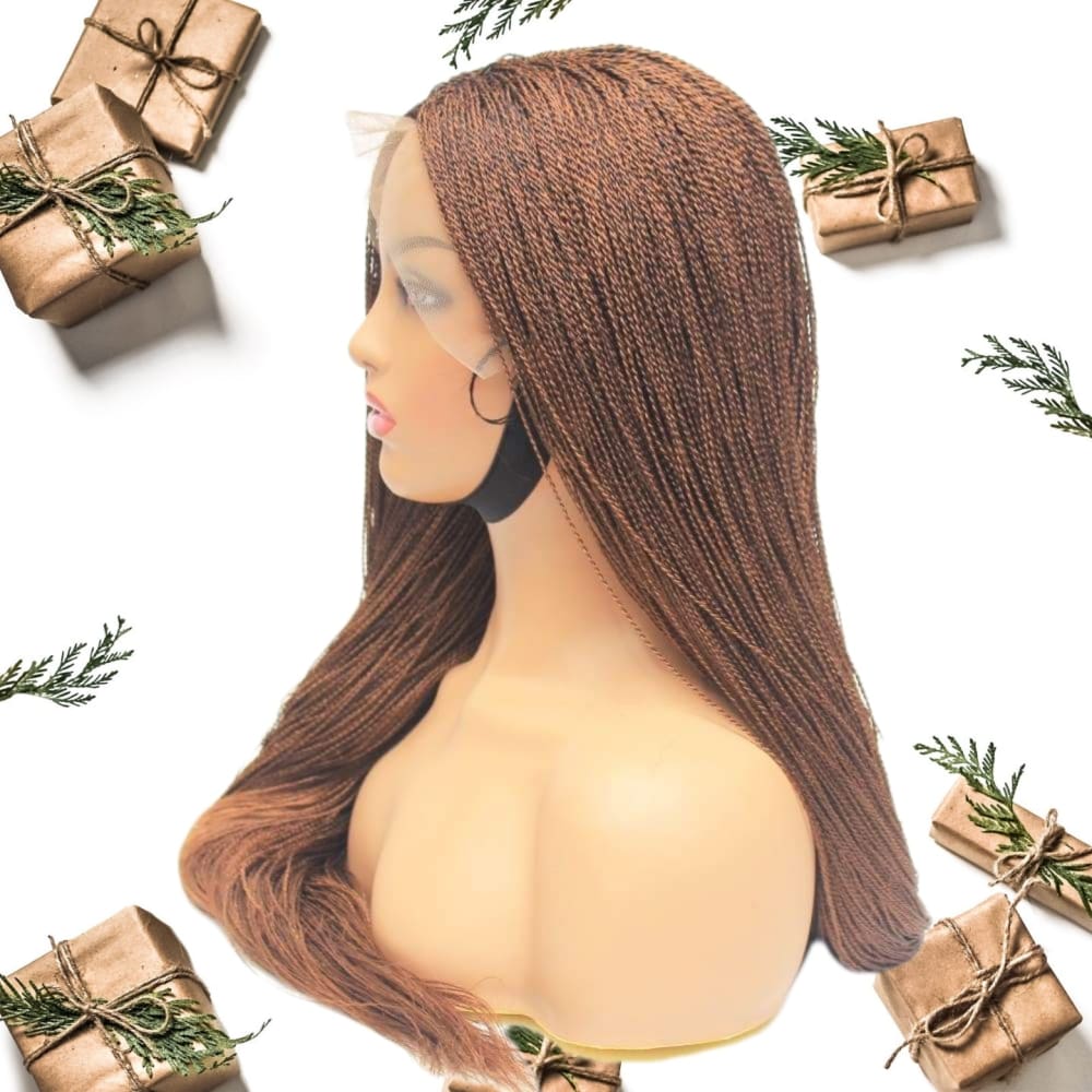 Micro braids fully hand braided lace wig (30/35) micro twists $210