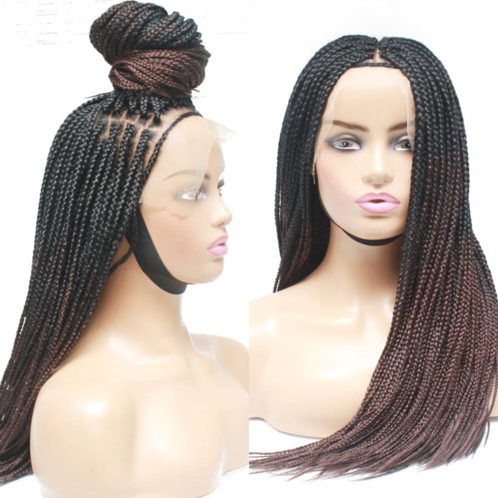 Box Braids Fully Hand Braided Ombre Lace Wig (Blue / Purple) Box Braids  $120 QualityHairByLawlar - Quality Hair By Lawlar