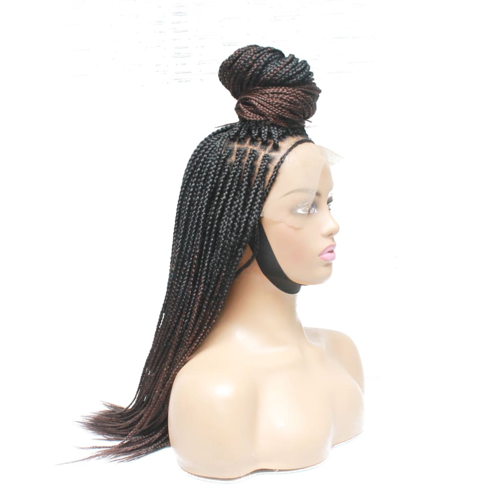 Ombre Box Braids Fully Hand Braided Lace Frontal Wig (#1/ #35) Box Braids  $120 QualityHairByLawlar - Quality Hair By Lawlar