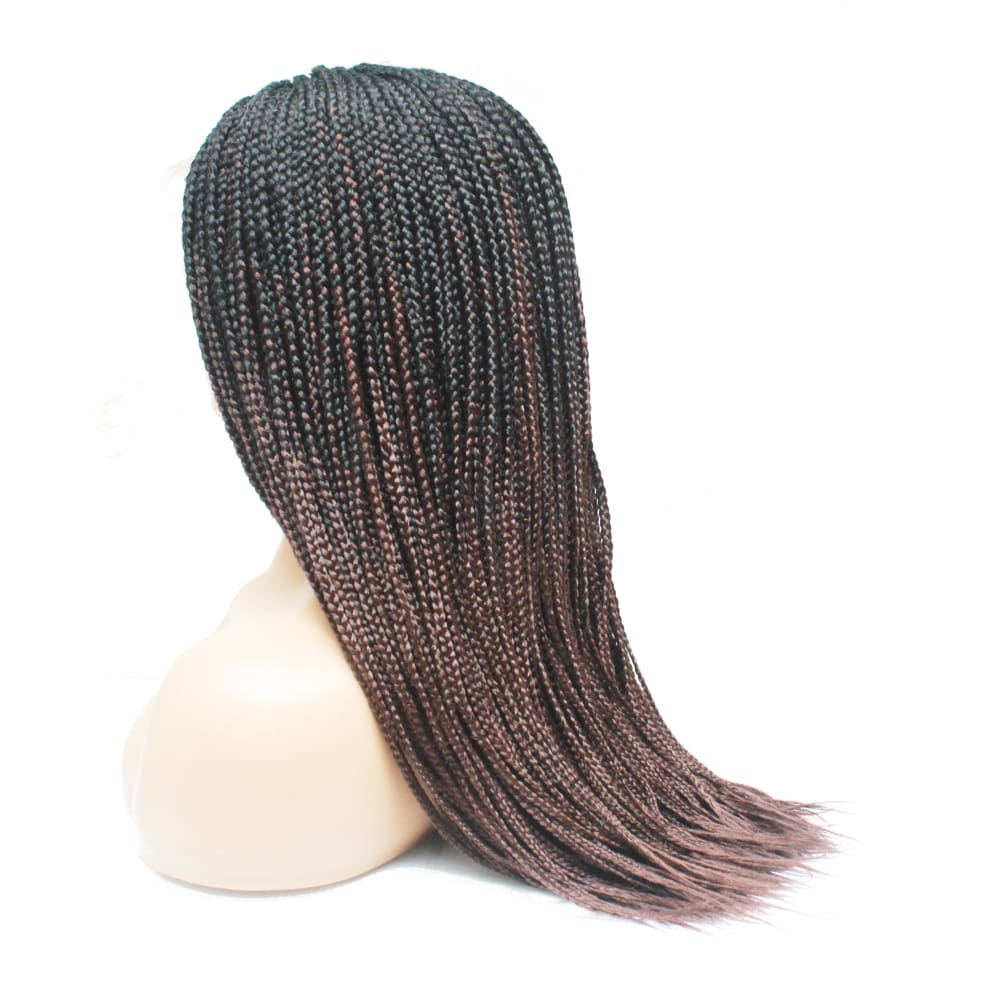 Ombre Box Braids Fully Hand Braided Lace Frontal Wig (#1/ #35) Box Braids  $120 QualityHairByLawlar - Quality Hair By Lawlar
