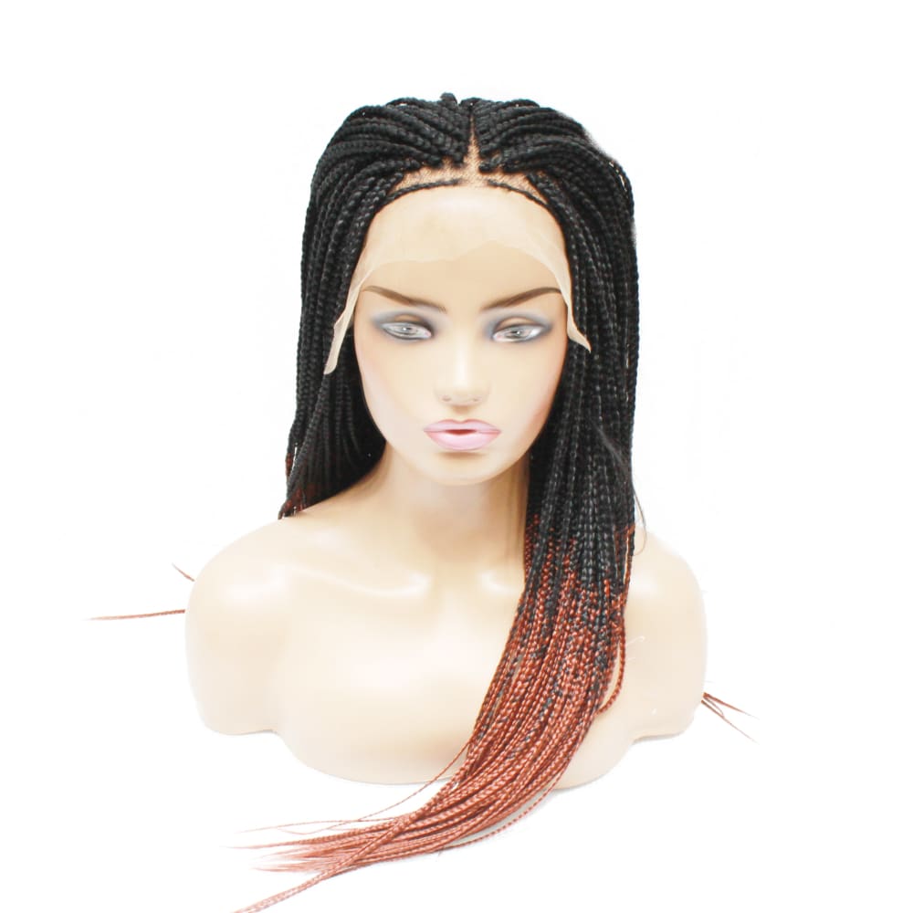 Ombre Box Braids Fully Hand Braided Lace Frontal Wig (#1/ #35) Box