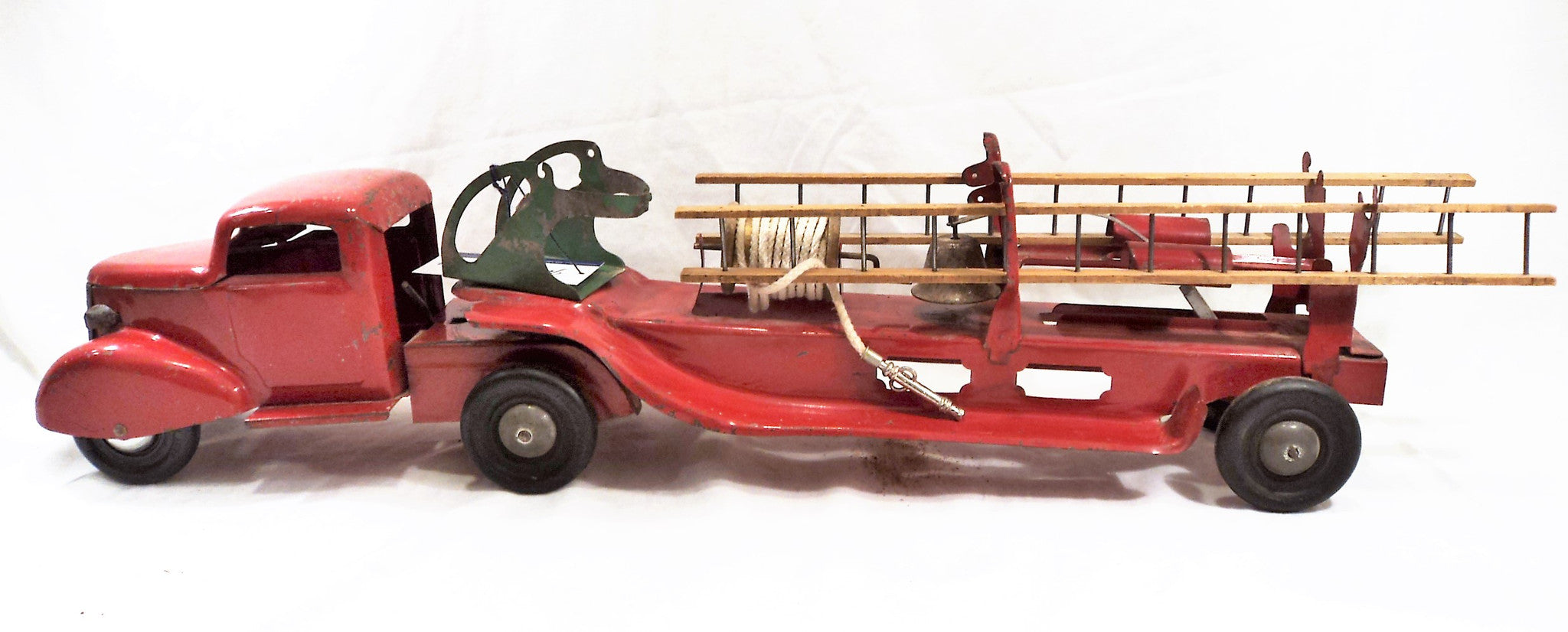 vintage metal fire truck toy