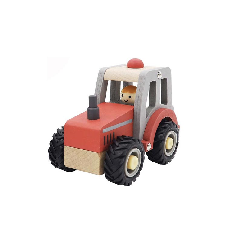 Image of Wooden tractor planter with red paint job
