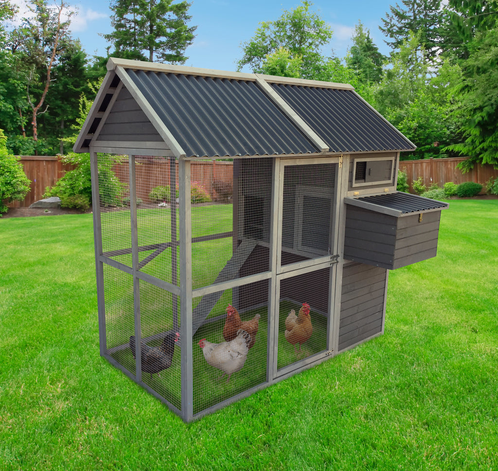 Coops Feathers Large Walk In Hen Coop Up With Pvc Roof 77 X 45 X 71 Sku 220 05pvc