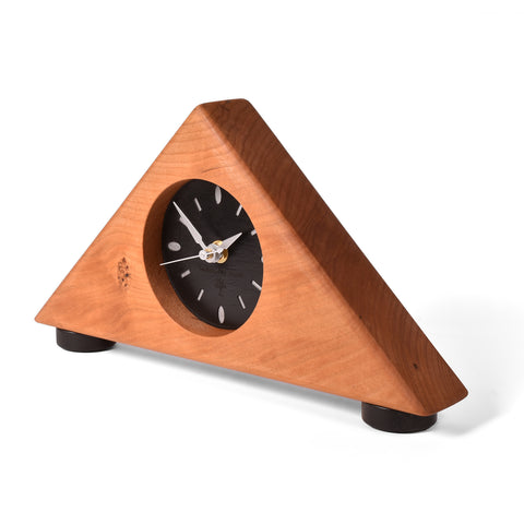 Sabbath-Day Woods Modern Triangles 11-1/2-inch Mantel Clock, Cherry an ...
