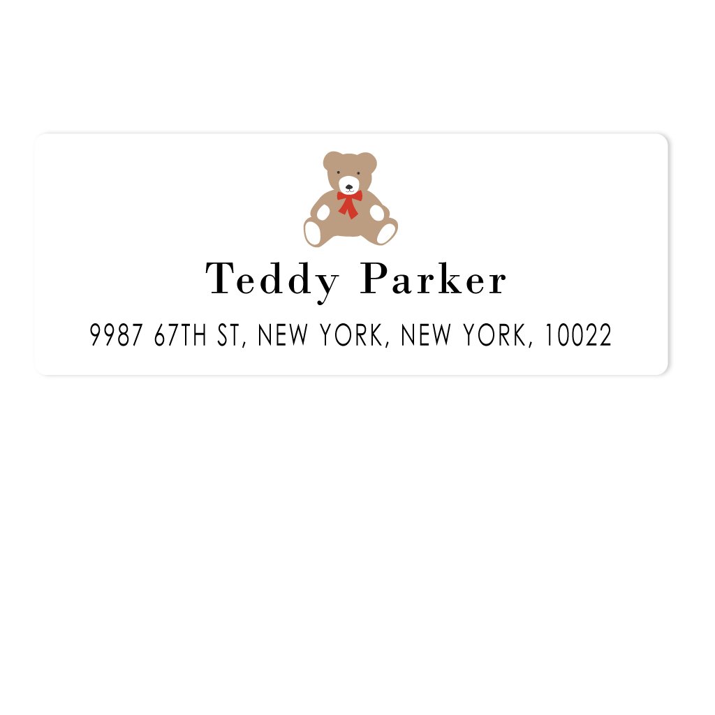 personalized kids teddy bear address labels preppy prodigy