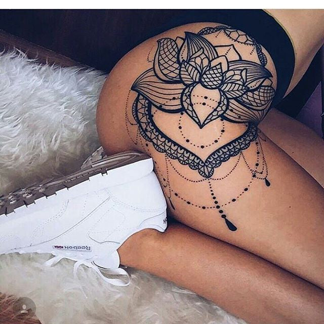 Beautiful Garter Lace Tattoo Design by Julie Hamilton