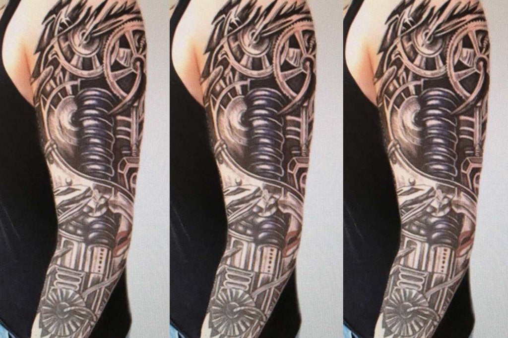 Bio mechanical spine tattoo