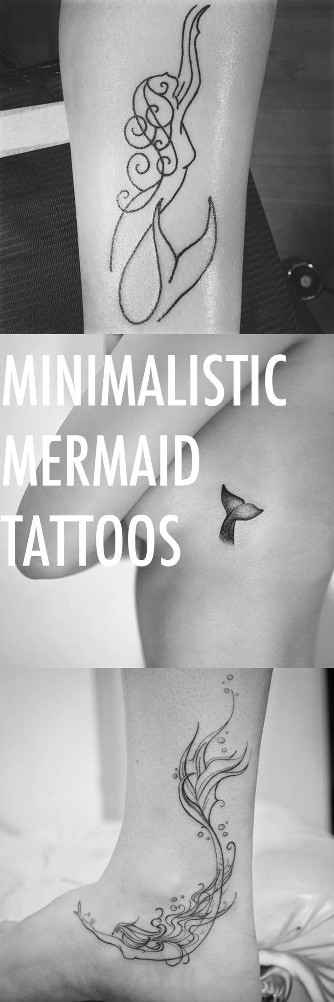 Minimalistic Mermaid Tattoo Ideas at MyBodiArt.com - Beautiful Black and White Rib Side Boob Whale Tatt Ankle Arm