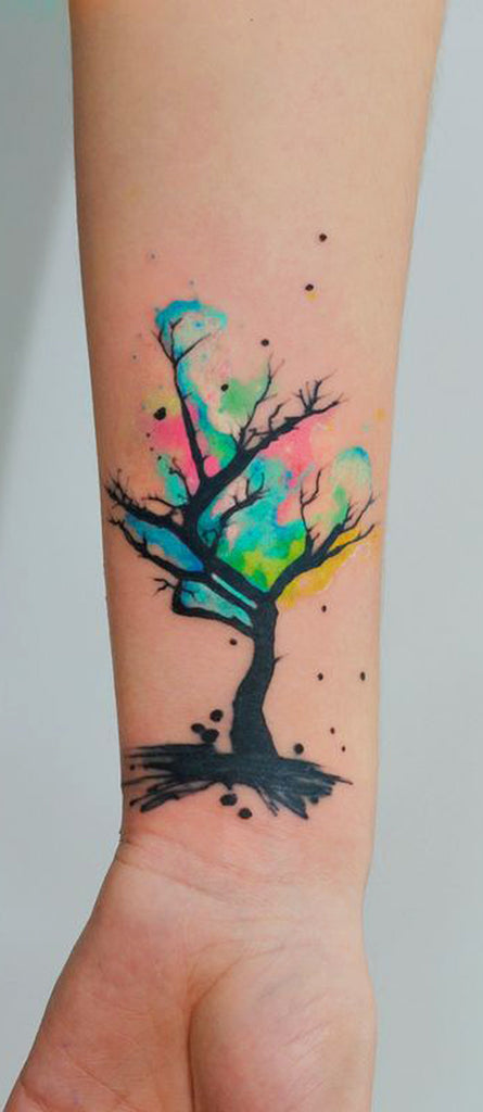 Flower Watercolor Tattoo Idea - MyBodiArt.com