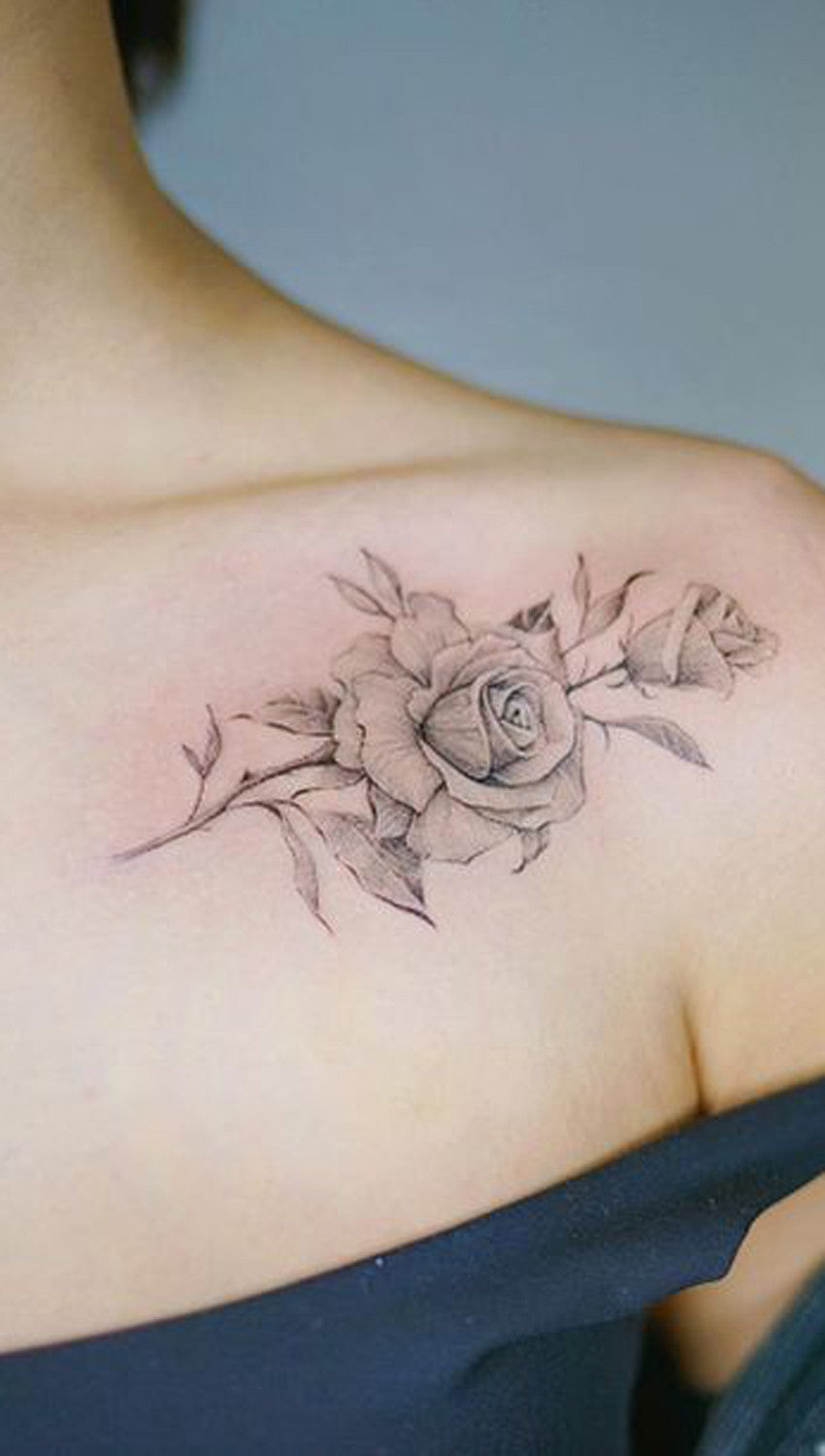 Stunning simple rose tattoo stencil design | Rose tattoo stencil, Simple  rose tattoo, Rose stencil