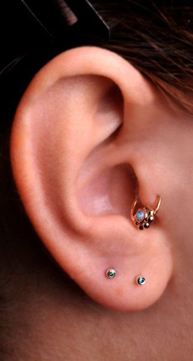 Tragus Piercing Jewelry Opal Earrings Hoop at MyBodiArt.com