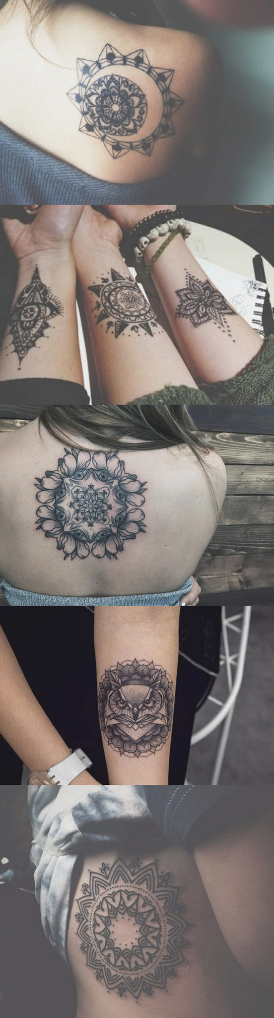 Meaning Mandala Tattoo Ideas for Women - Small Lotus Wrist Tatt - Black Henna Rib Tat - Owl Back Tatouage - MyBodiArt.com