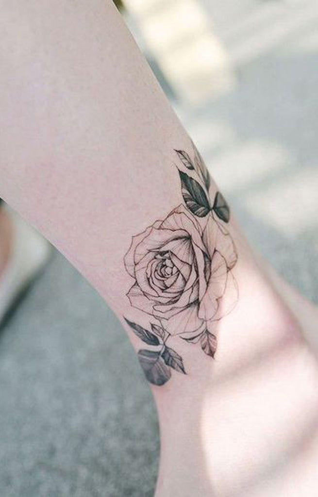 Delicate Rose Drawing Wrist Tattoo Ideas for Women - www.MyBodiArt.com