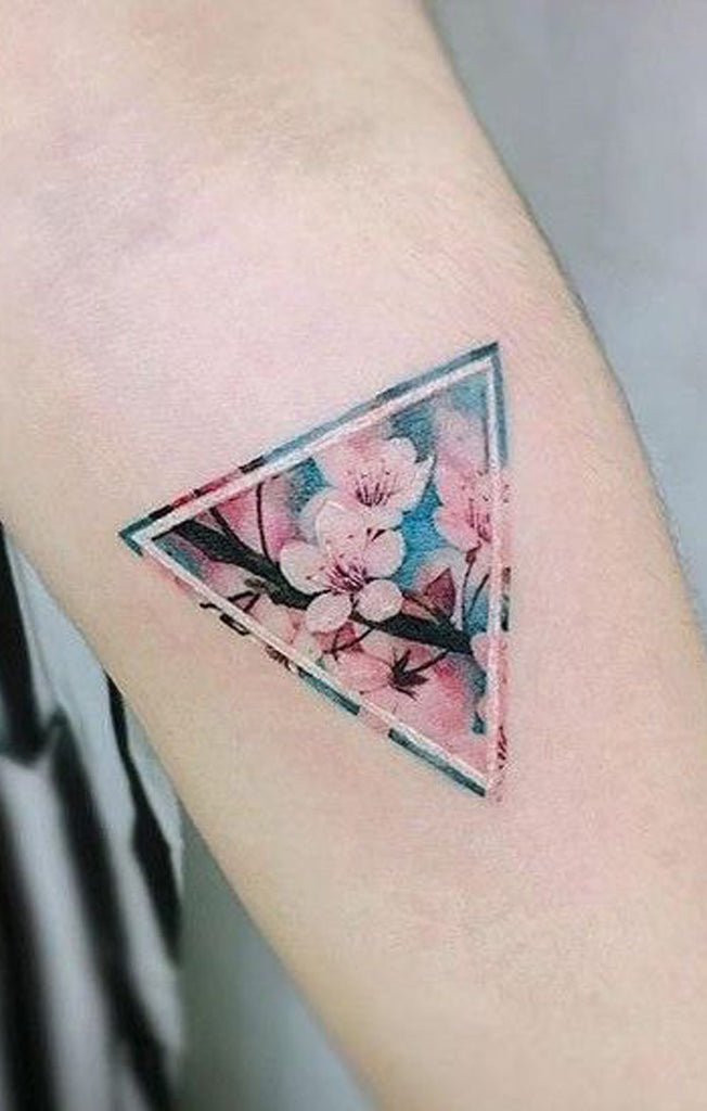 Cute Watercolor Cherry Blossom Forearm Arm Tattoo Ideas for Women - www.MyBodiArt.com 