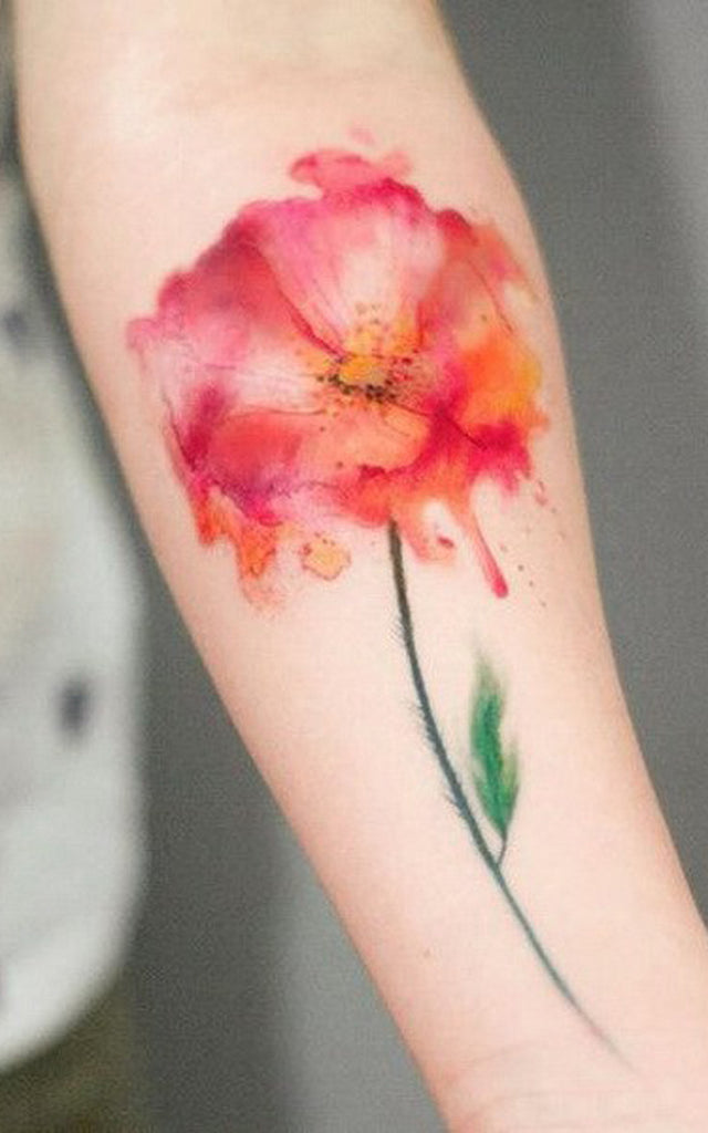 Watercolor Flower Tattoo Idea - MyBodiArt.com