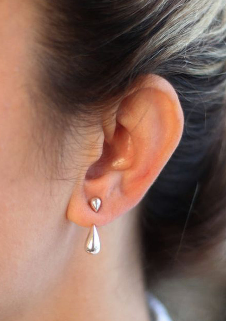 Simple Classy Elegant Pearl Drop Ear Jacket Earrings - Ear Piercing Ideas - MyBodiArt.com