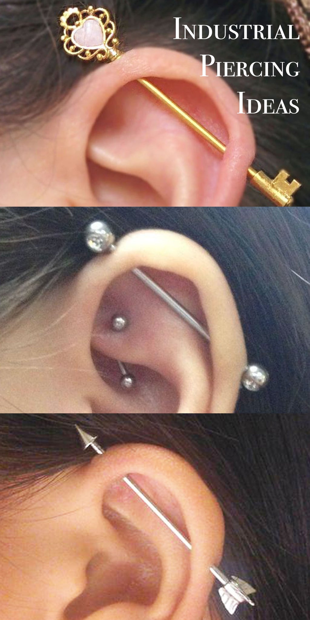 Cool Ear Piercing Ideas at MyBodiArt.com - All the Way Up Upper Industrial Barbell Earring 16G 