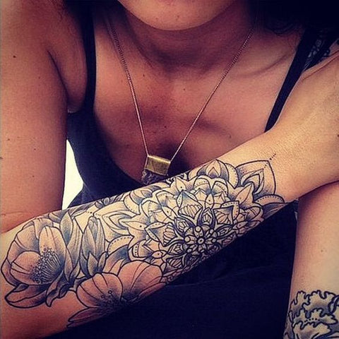 Mandala Arm Sleeve Tattoo for Women