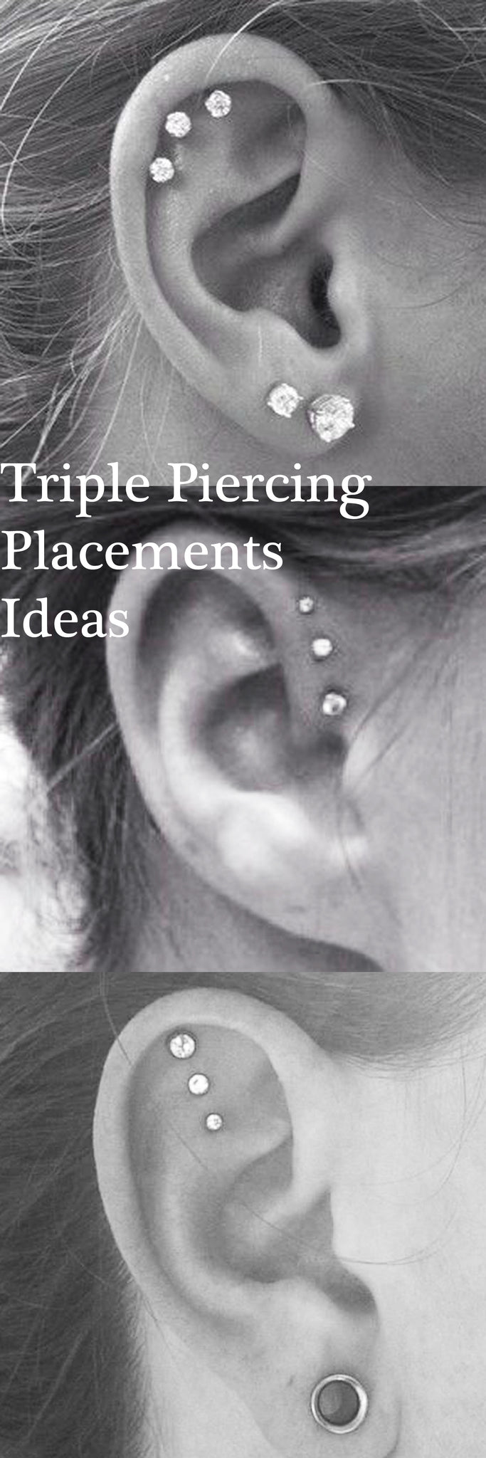 Cute Ear Piercing Ideas at MyBodiArt.com - Triple Forward Helix Earrings - Triple Cartilage Constellation Studs