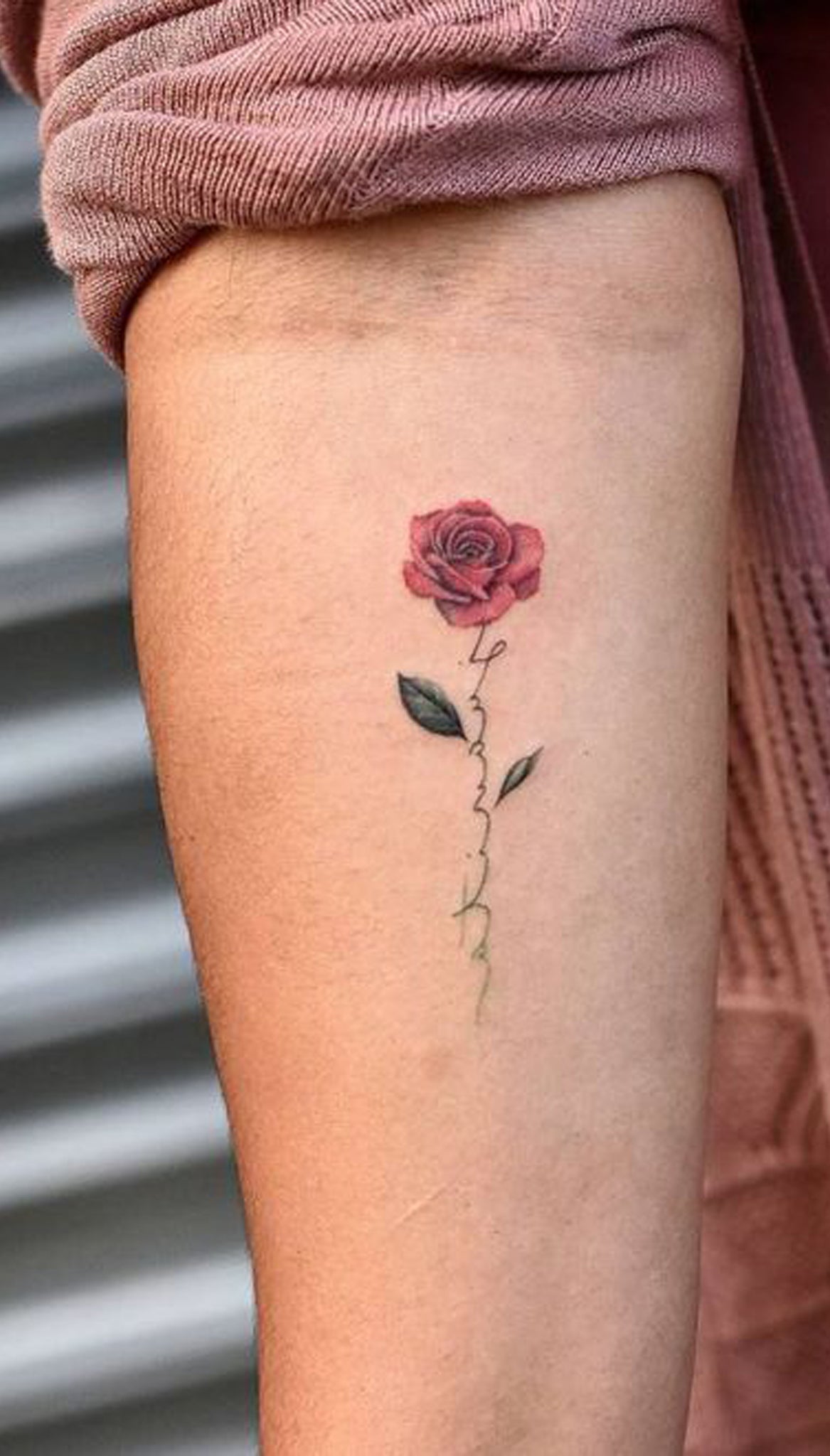 Small Watercolor Delicate Rose Tattoo Ideas for Women - Single Flower Forearm Tat - www.MyBodiArt.com #tattoos 