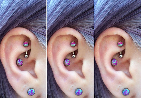 Purple Opal Conch Piercing Earring at MyBodiArt