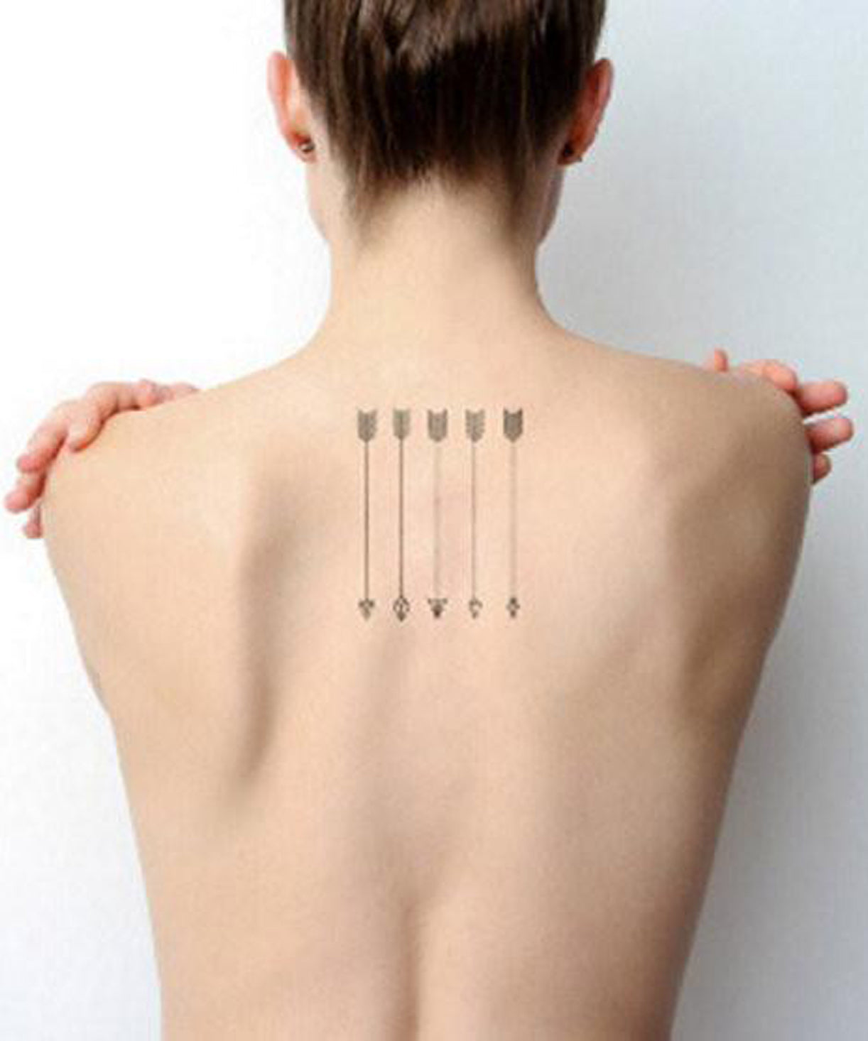 Arrow Spine Back Tattoo Ideas for Women - Simple Black Minimal Small Tiny Tatts