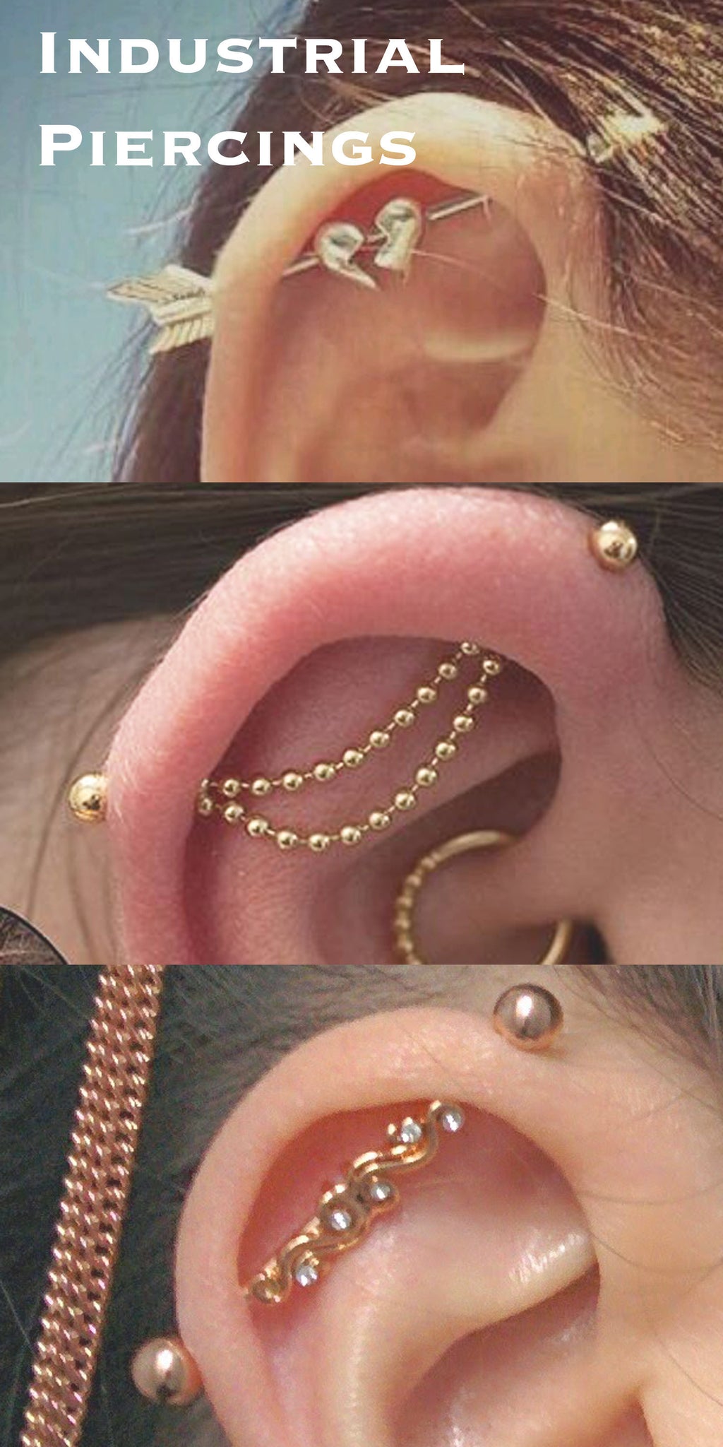 Cool Ear Piercing Ideas at MyBodiArt.com - Industrial Piercing Jewelry Kylie Jenner Unique 14G