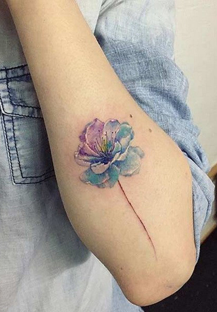 Dandelion Flower Watercolor Tattoo - MyBodiArt.com