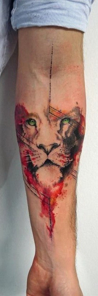 Watercolor Tiger Arm Tattoo Ideas - MyBodiArt.com