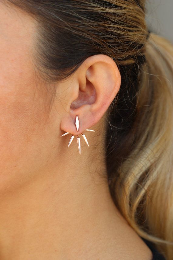 Beautiful Earrings - Spikes Starburst Ear Jacket - at MyBodiArt.com