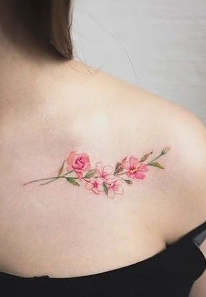 Watercolor Pink Floral Flower Forearm Tattoo ideas for Women -  Ideas del tatuaje del antebrazo de la flor floral rosada de la acuarela para las mujeres - www.MyBodiArt.com