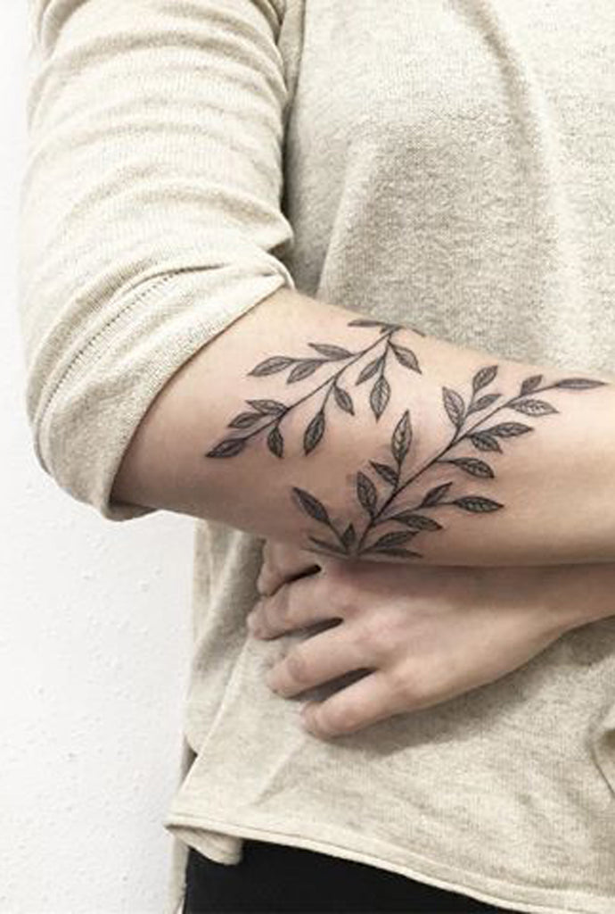 Delicate Leaf Vine Arm Tattoo Ideas for Women - www.MyBodiArt.com 